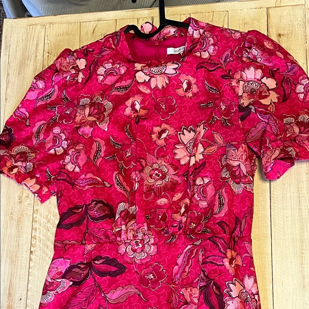 Julia Jordan Red Floral Midi Dress